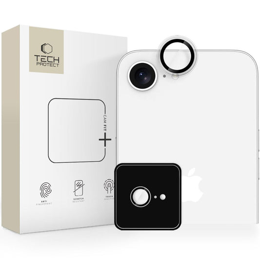 Tech-Protect CamRing Fit+ Rear Camera Protection Film for Apple iPhone 16e, Tempered Glass