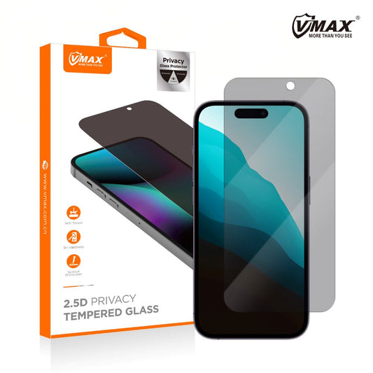 Screen Protector Privacy Vmax for Apple iPhone 16 Pro, Protective Glass, Full Glue, 2.5D 